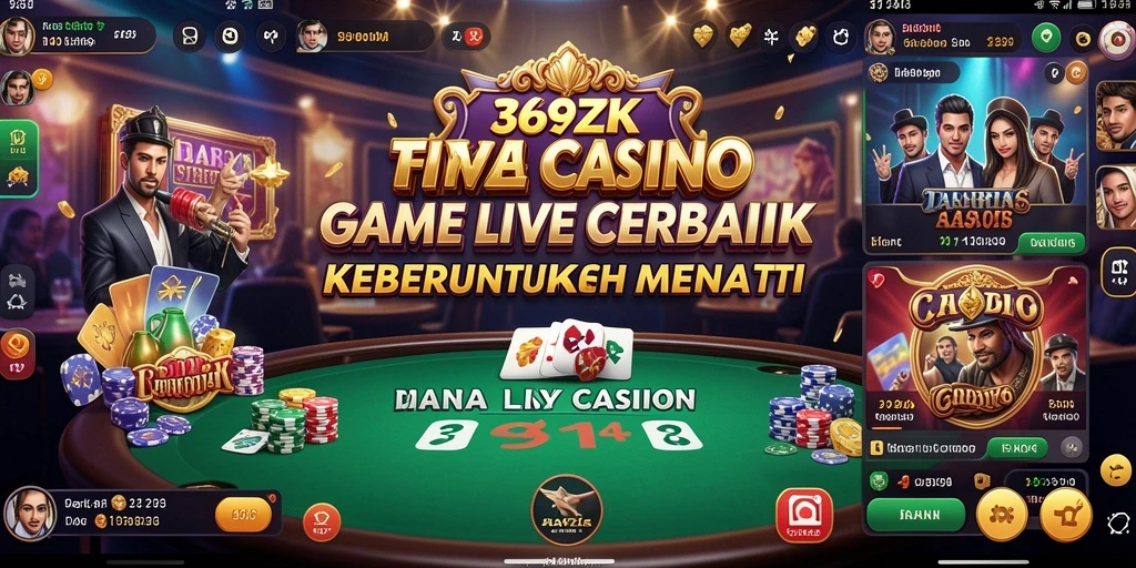 Screenshot gameplay Live Casino 369ZK menampilkan dealer dan pemain dalam aksi.