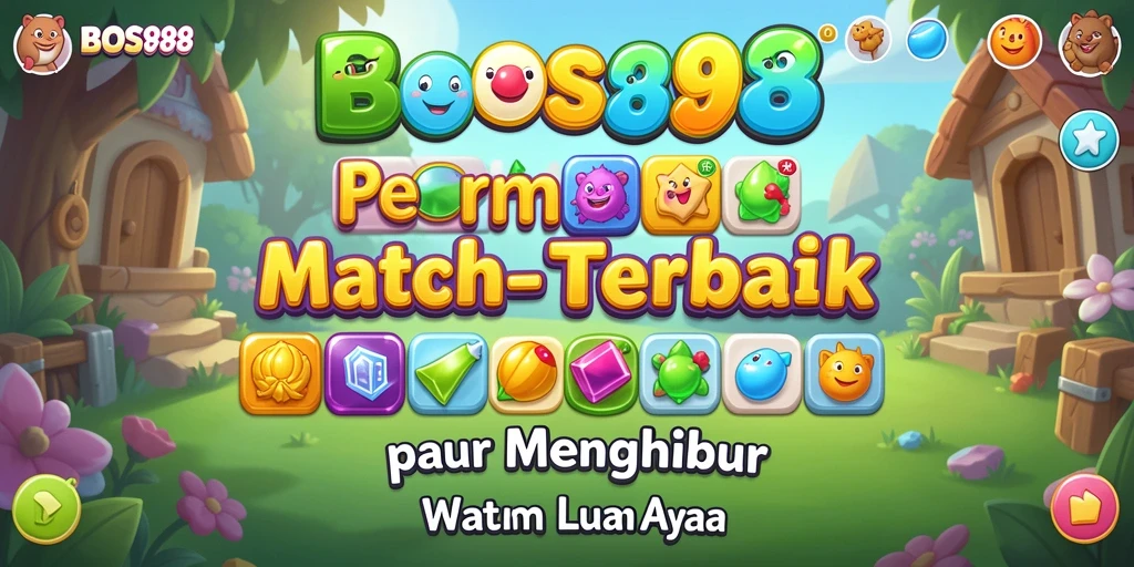 Screenshot gameplay BOS88 dengan permata berwarna cerah dan tantangan Match-3.