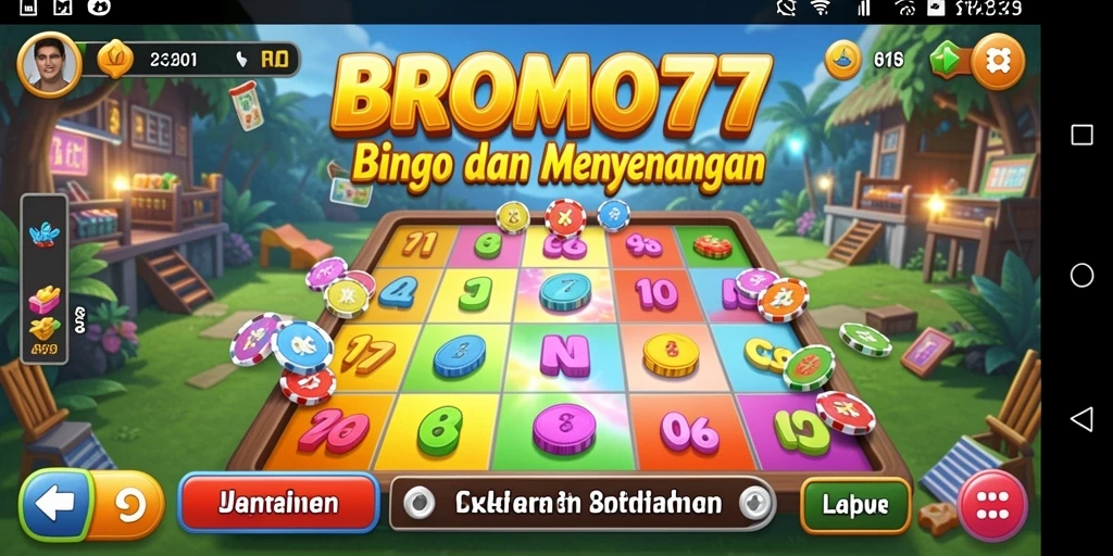 Tampilan gameplay seru dari BROMO77 yang menyajikan Bingo.
