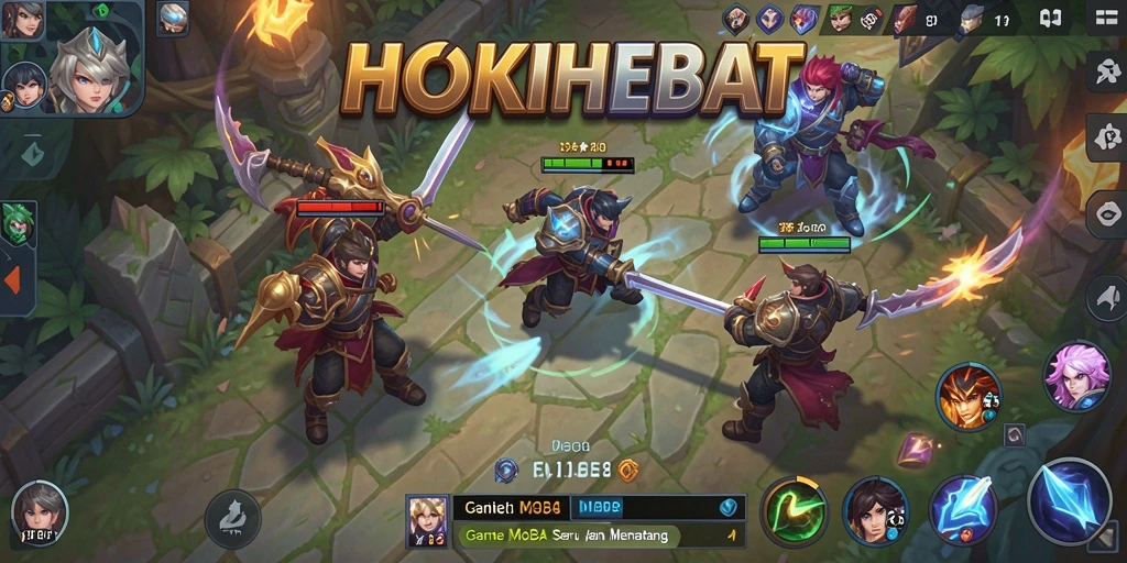 Screenshot gameplay HOKIHEBAT menunjukkan aksi pertempuran yang mendebarkan.