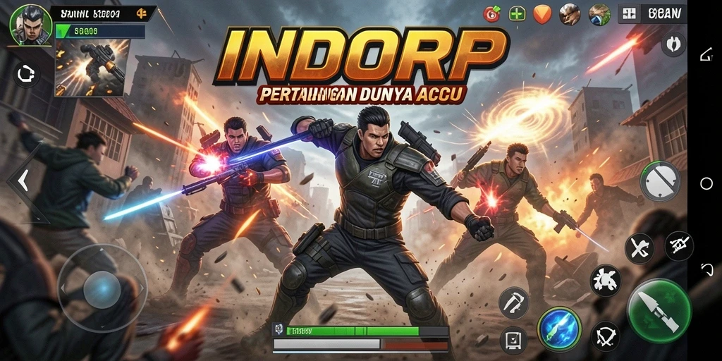 Screenshot gameplay INDORP menampilkan pertarungan yang intens dan karakter yang dinamis.