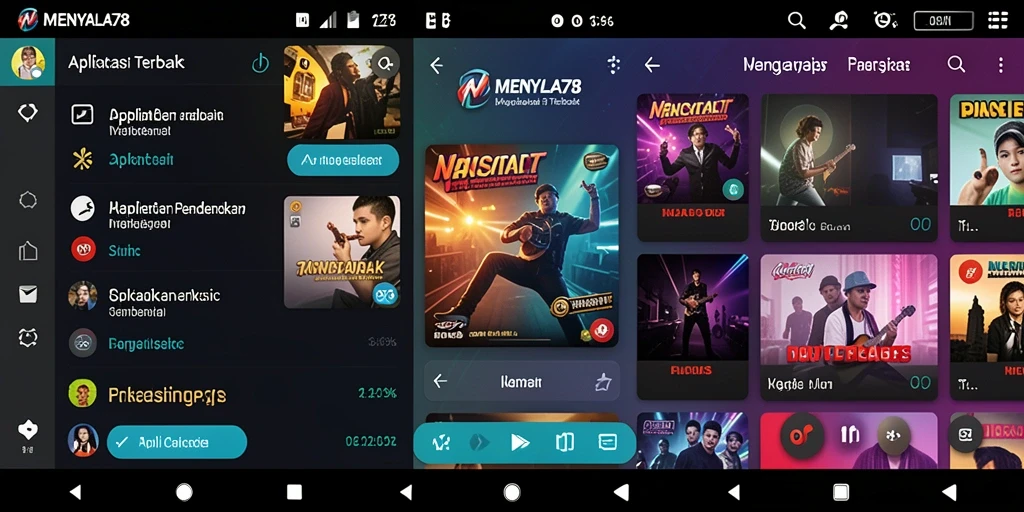 Tampilan screenshot <strong>MENYALA78</strong> yang menunjukkan antarmuka gameplay musik yang menarik.