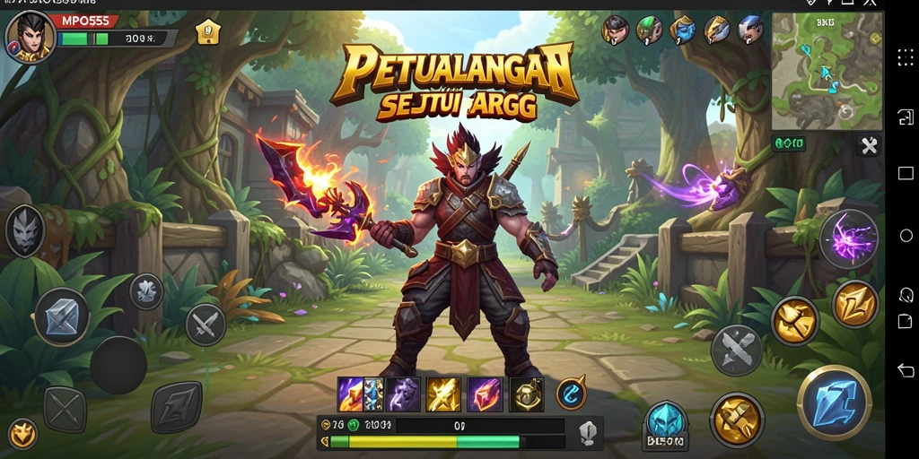 Screenshot gameplay MPO555 menampilkan pertarungan seru di dunia ARPG.