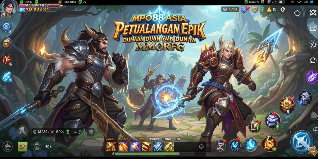 Gameplay MPO88ASIA yang menampilkan pertempuran epik di dunia MMORPG.