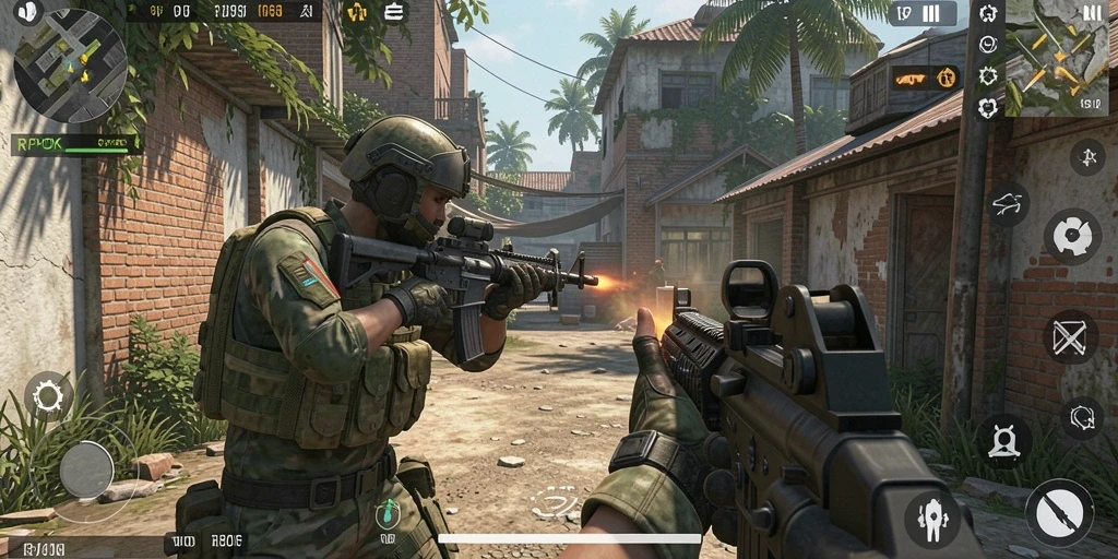 Tampilan seru gameplay RPOK saat pemain beraksi di medan perang.