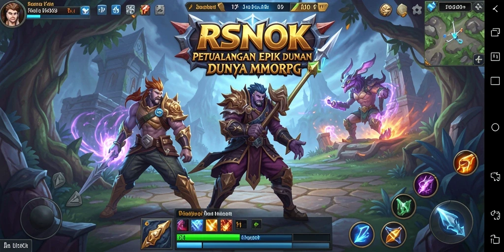 Tangkapan layar memperlihatkan aksi seru dalam permainan MMORPG RSNOK.