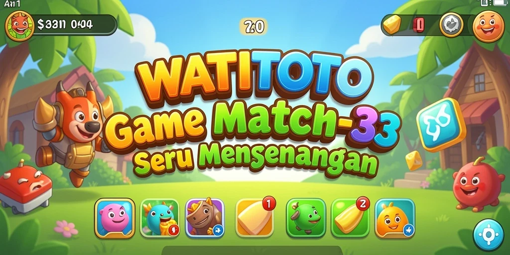 Tangkapan layar WATITOTO menampilkan gameplay Match-3 yang seru.